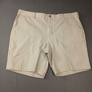 Club Room Chino Shorts Mens 38W Tan Flat Front Casual Twill 100050909